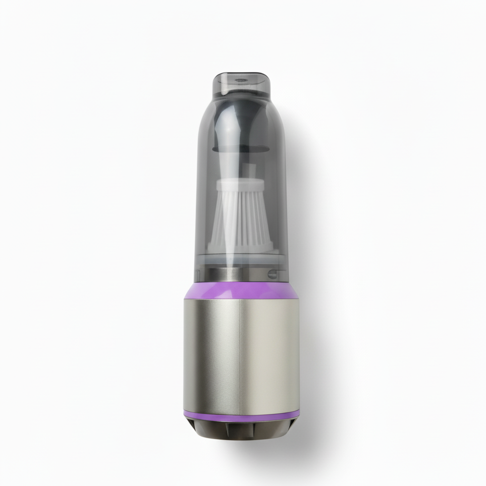 POV de haut AspiraBroom argent violet